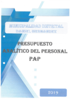 PAP(PRESUPUESTO ANALITICO DE PERSONAL)